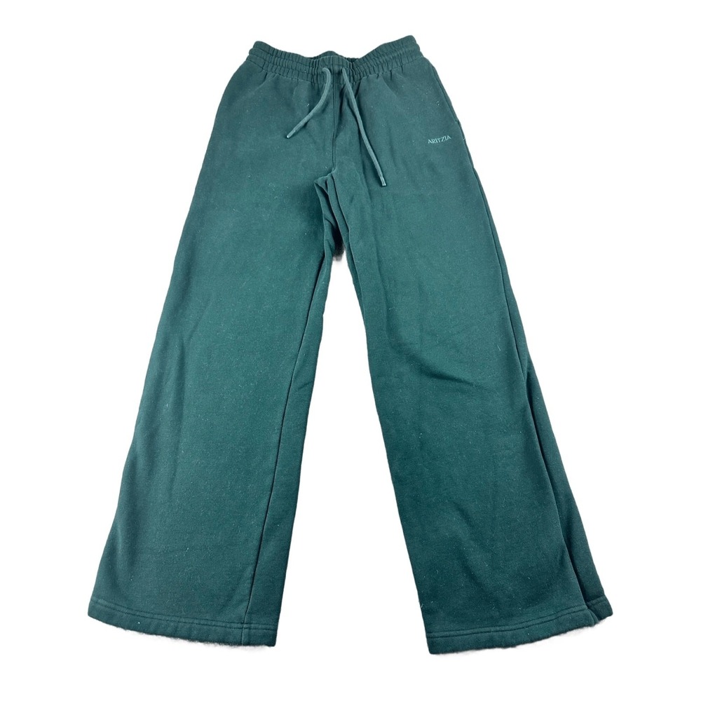 Aritzia Sweatpants Women S Green Sweatfleece Fleece Boyfriend Wide Leg Sporty